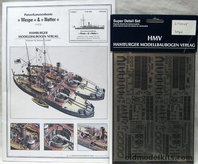 HMV 1/250 Wespe & Natter With PE Details - Panzerkanonenboote (River and Coastal Defense Ships) plastic model kit